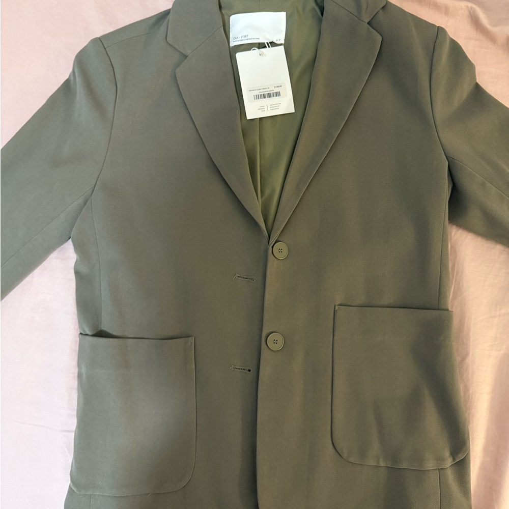OAK + FORT Sage Green Blazer
